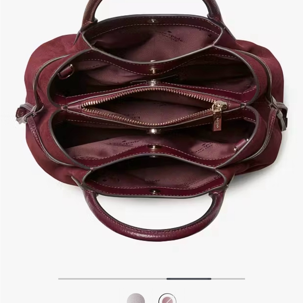 ♠️ Kate Spade - Dumpling Suede Small Satchel, Dark Merlot NWT - Picture 4 of 7